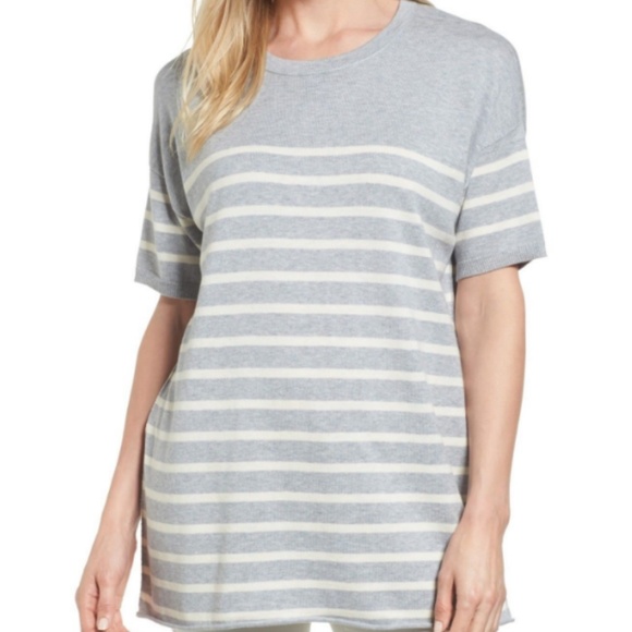 Eileen Fisher Sweaters - Eileen Fisher Stripe Organic Cotton Sweater Gray